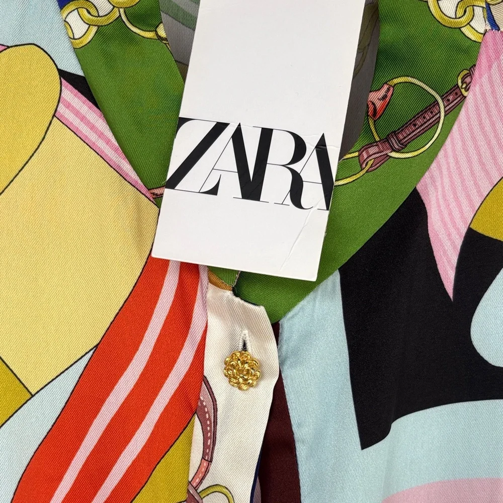 Zara Multicolor Long Sleeve Dress - Picture 12 of 15